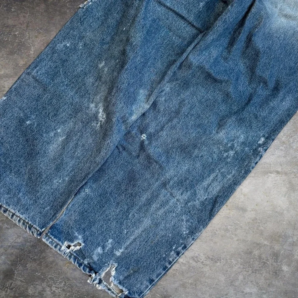 Vintage Tommy Hilfiger Distressed Thrashed Blue Jeans Mens 36x31.5 Skater Grunge